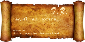 Tarjányi Rozina névjegykártya